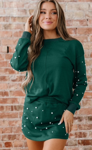 Hunter Green Pearl Skort Set